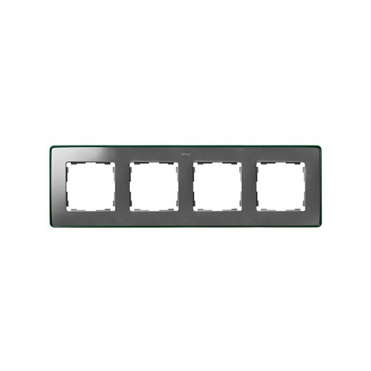 Frame for 4 elements cold aluminum green base Simon 82 Detail Select