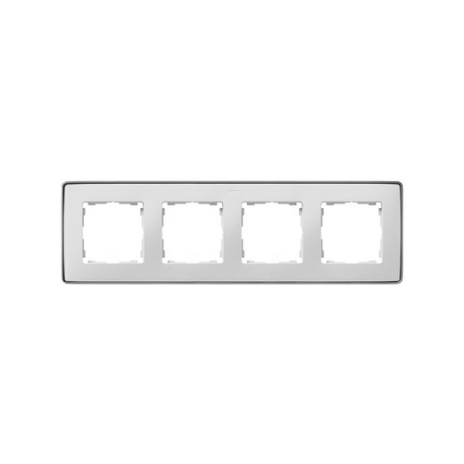 Frame for 4 elements white aluminum base Simon 82 Detail Select