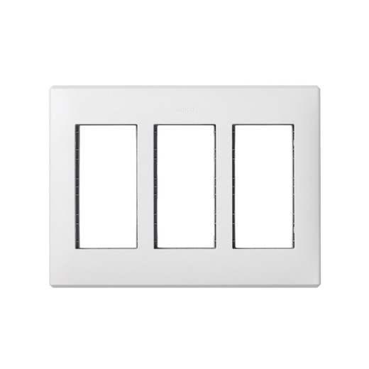 Frame for recessed wall and racks for 3 double elements white Simon 500 Cima