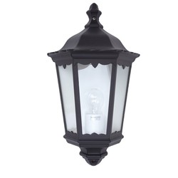 Meia luminária de parede exterior E27 60W preta Classic Duolec