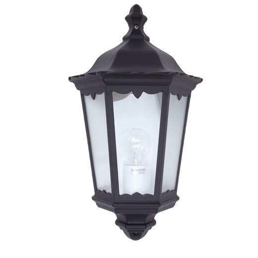 Half exterior wall light E27 60W black Classic Duolec