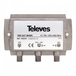2-input terrestrial and satellite signal mixer: MATV-FI Televés