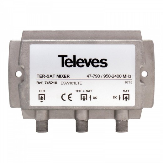 2-input terrestrial and satellite signal mixer: MATV-FI Televés