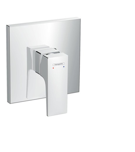 Mezclador monomando ducha empotrado cromo con manecilla plana Hansgrohe Metropol