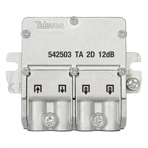 Mini-derivador EasyF 2D 5 a 2400MHz 12dB Televés