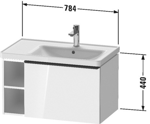 MH6 Mueble bajo lavabo simple suspendido de aluminio con lavabo