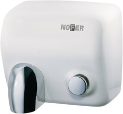 Secador de mãos com sensor Cyclon com botão de pressão e invólucro de aço branco Nofer