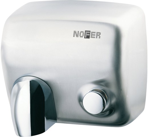 Secador de mãos com sensor Cyclon com botão de pressão e caixa de aço inoxidável Nofer