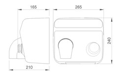 Asciugamani elettrico Cyclon Sensor con pulsante e custodia in