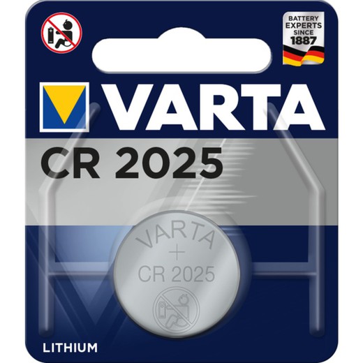 Pila a bottone CR2025 3V litio (blister 1u) Varta