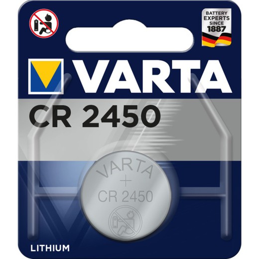 Knoopcel CR2450 3V lithium (1u blister) Varta