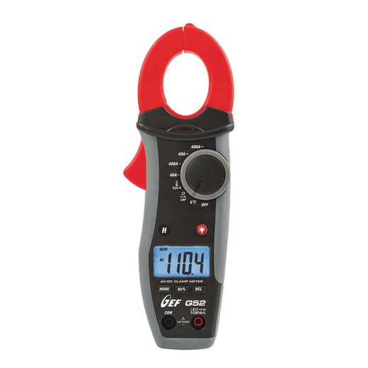 Alternating and direct current clamp meter with temperature measurement through K probe