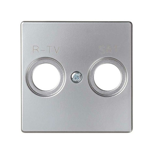 Placa para tomas de R-TV y SAT aluminio Simon 82