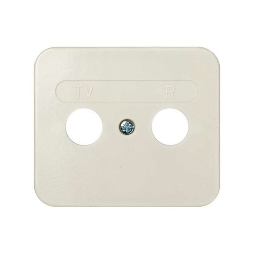 Plate for R and TV jacks white Simon 75