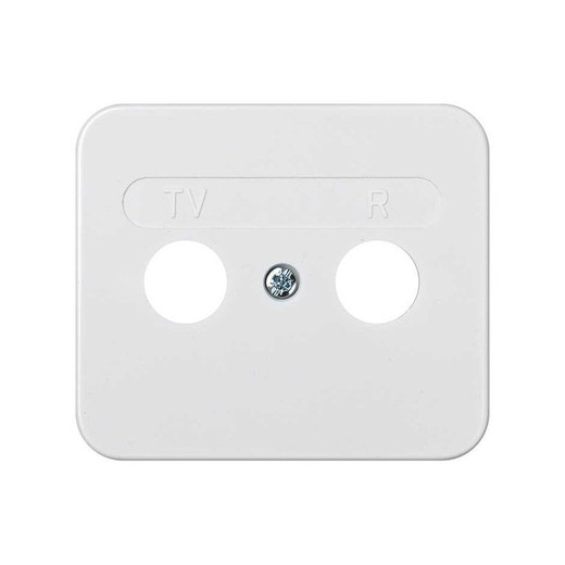 Placa para tomas de R y TV blanco Simon 75