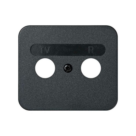 Plaque pour prises graphite R et TV Simon 75