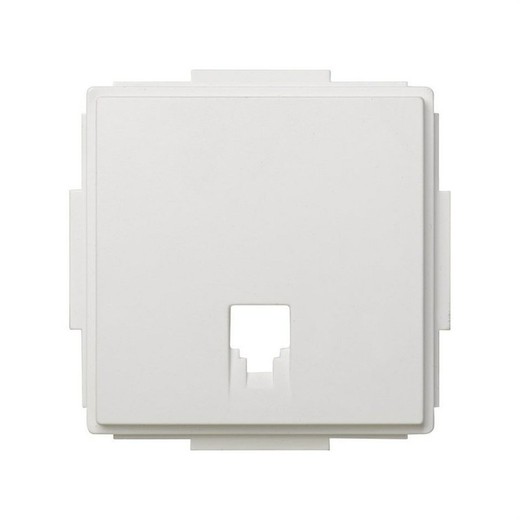 Plate for telephone sockets with connectors white Simon 27 Scudo