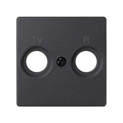 Plaque de prise R-TV noir mat Simon 82 Concept