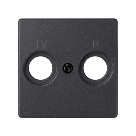 R-TV socket plate matt black Simon 82 Concept