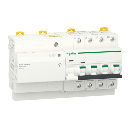 Surge protector Combi SPU 3 poles + N 32A Schneider electric