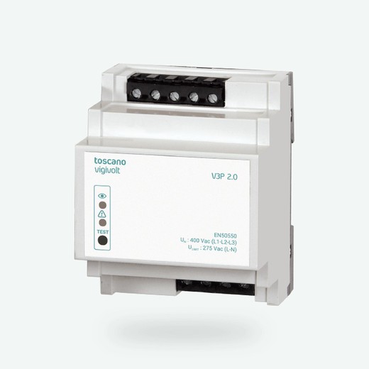 3-pole surge protectors + three-phase neutral with Toscano universal connection