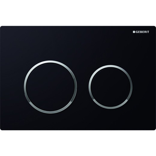 Bouton Geberit Omega20, pour double décharge noir chrome brillant