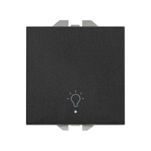 Simon 270 10A botão de pressão gravado com luz luminosa preto fosco