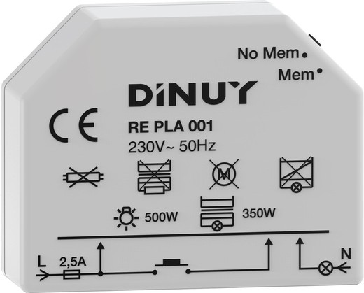 Regulador de luz con triac 500W Dinuy