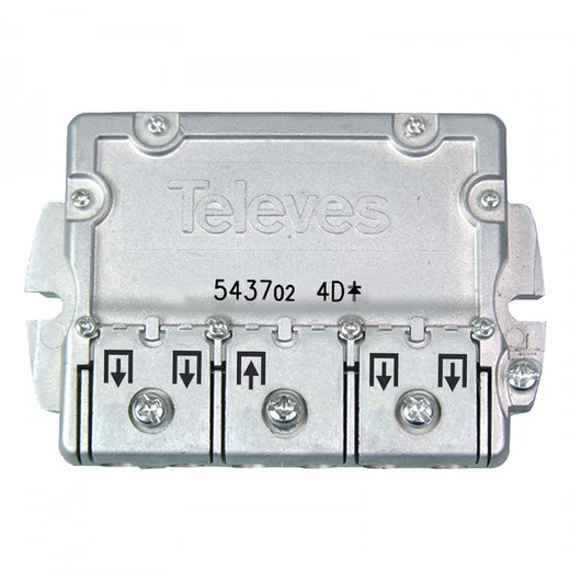 Répartiteur EasyF 4D 5 à 2400 MHz 9 / 7,5 dB Televes