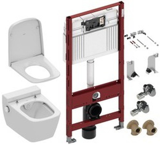 15cm frame set with cistern + Anchors + Tece soft closing toilet