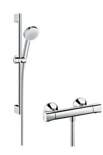 Shower set with Ecostat thermostat and Hansgrohe shower bar