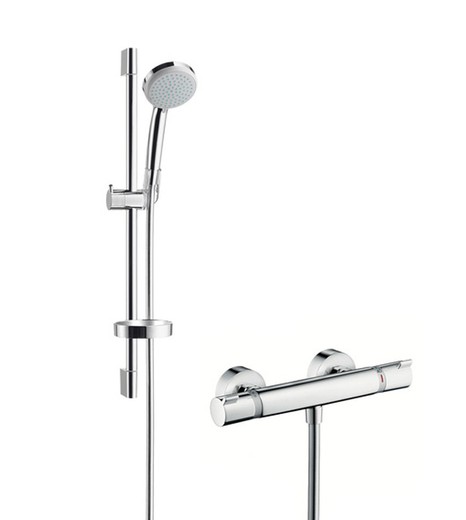 Shower set with thermostat Vario 100 chrome Hansgrohe