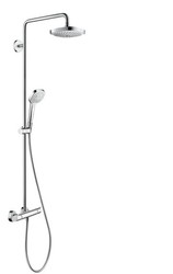 Set de douche Showerpipe Croma Select avec thermostat blanc / chrome Hansgrohe
