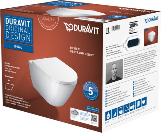 D-Neo wall-hung toilet set with Rimless