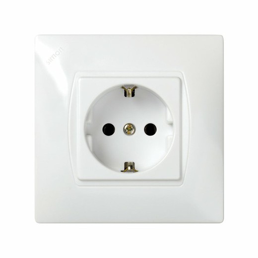 Simon 27 Schuko monobloc 16 A 250V ~ socket outlet with safety device and quick terminal connection system white