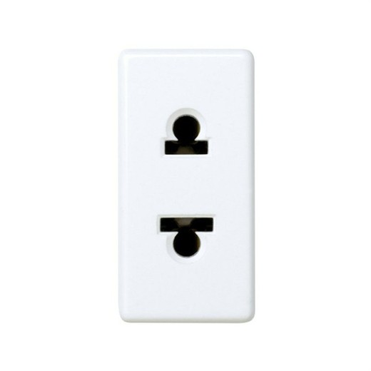 Simon 27 Play Bipolar socket outlet mixed (European-American) 10 A 250V ~ half element with pack. screw white