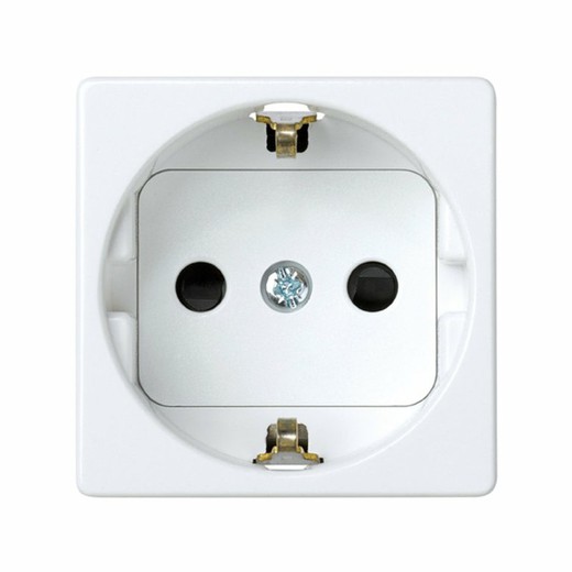 Simon 27 Play Plug base schuko 16 A 250V ~ avec dispositif de sécurité et connexion à vis blanche