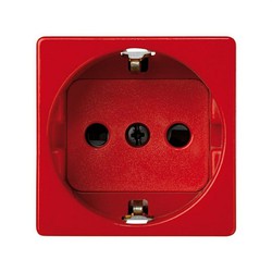 Simon 27 Play Stopcontact schuko 16 A 250V ~ met beveiliging en snelle klemaansluiting rood