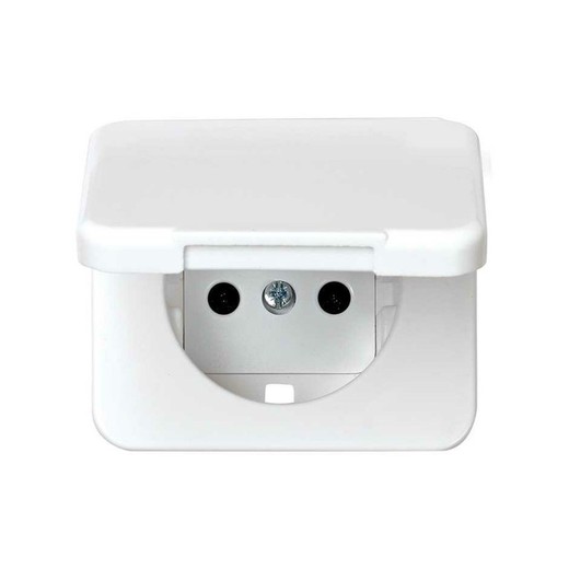 Hinged lid with safety device white Simon 75