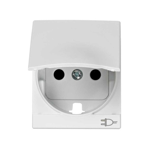 Hinged cover with safety device for the white Schuko socket outlet Simon 82 Centralizations