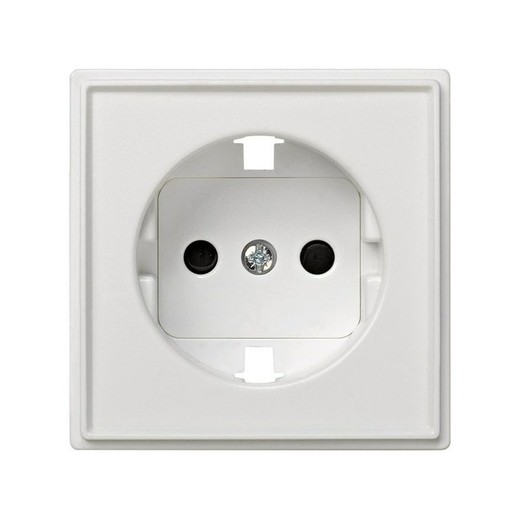 Cover with safety device for the socket outlet schuko white Simon 27 Scudo