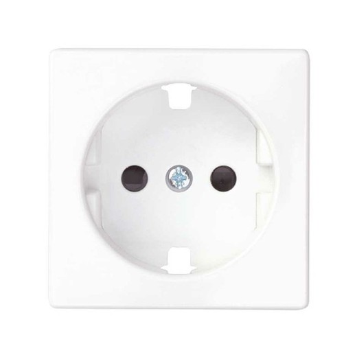 Cover with safety device for socket outlet schuko white Simon 82