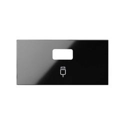 Cover per 1 connettore Simon 100 USB nero lucido