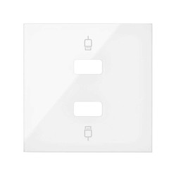 Tapa para 2 conectores USB blanco brillante Simon 100