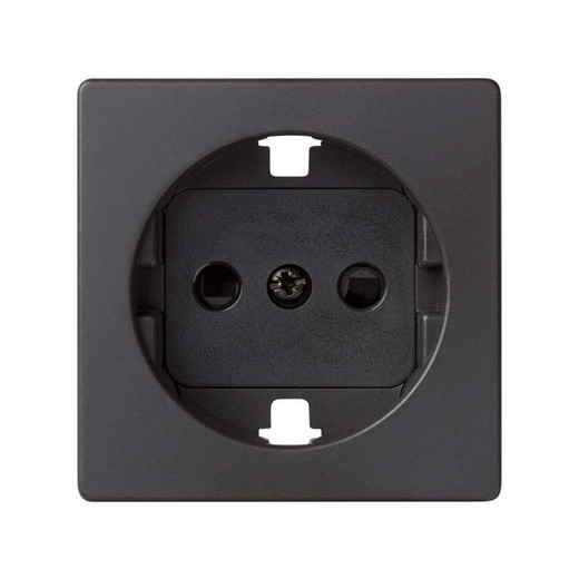 Tapa para base de enchufe schuko negro mate Simon 82 Concept