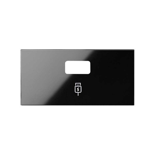 Capa de carregador USB preta Simon 100 brilhante
