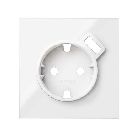 Coperchio per base presa con caricatore USB bianco brillante Simon 100