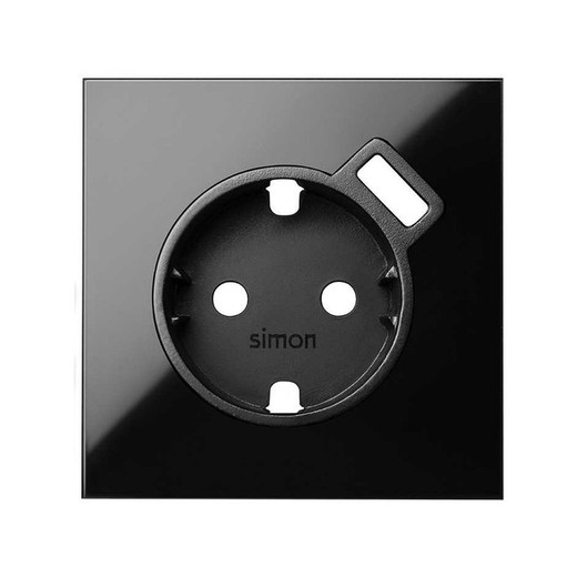 Simon 100 Coperchio presa caricatore USB nero lucido