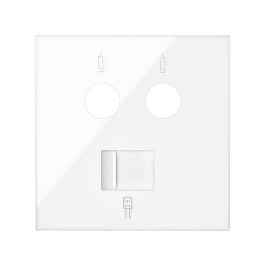 Cover for inductive R-TV and SAT sockets, voice and data bright white Simon 100