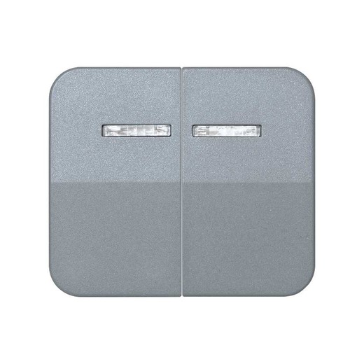 Double key with display for control mechanisms gray Simon 75